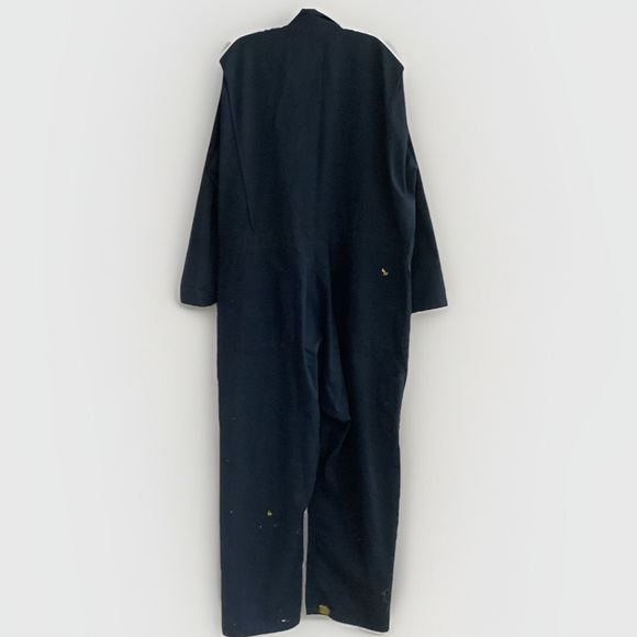 Red Kap Blue Paint Thrashed Twill Action Back Coverall with Chest Pockets Sz 50 - Picture 7 of 8